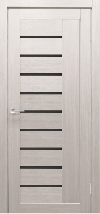 Фото Межкомнатная дверь Легенда Y-4 тон Белая лиственница Остекление Лакобель черное